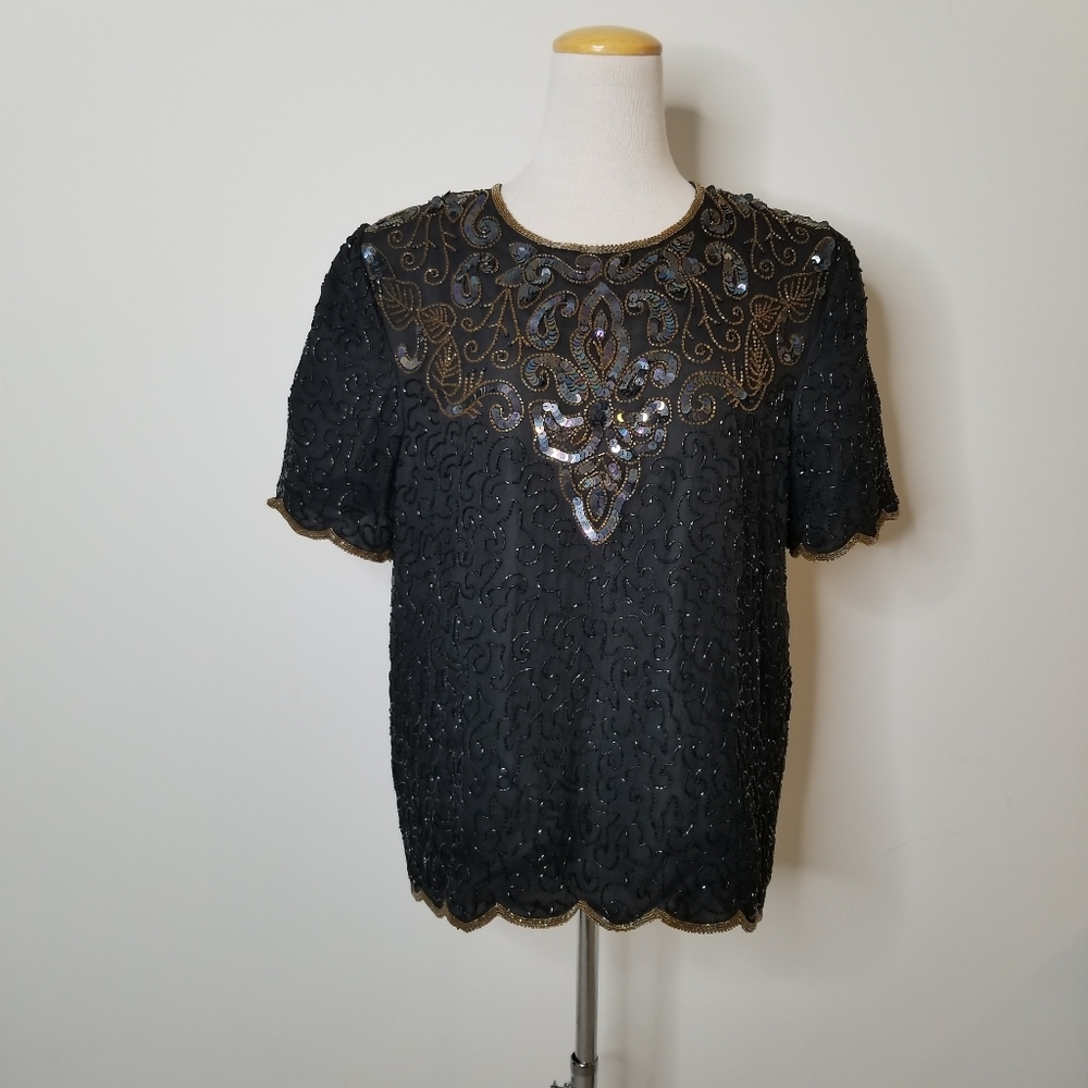 Vtg braemar x Jeremy scott beaded top